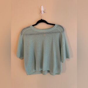 Aqua Noname Cashmere Amelia Mesh Open-Knit Top - size small